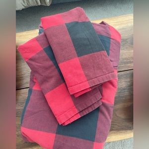 (2) Pottery Barn Plaid Euro Shams